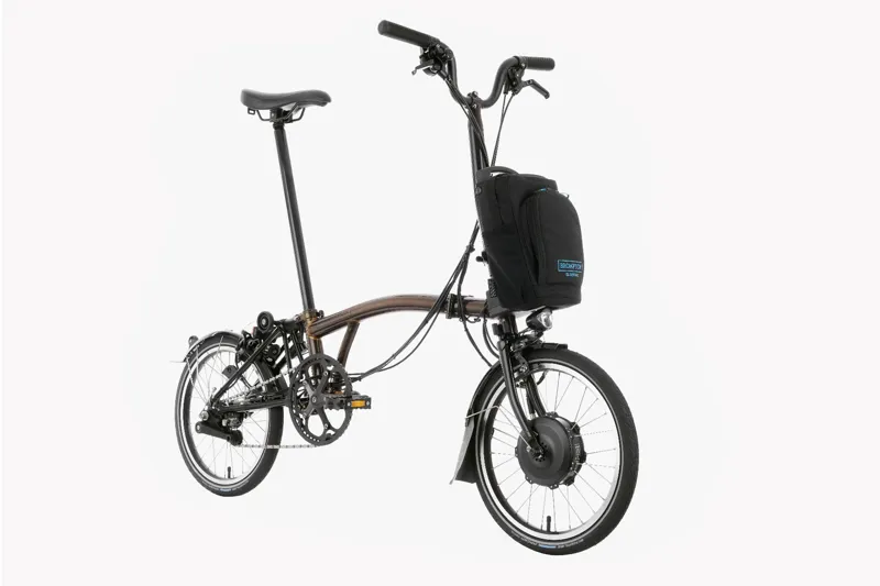 Brompton Electric C-Line Explore High Bar Electric Folding Bike 2022 Black Laquer-1